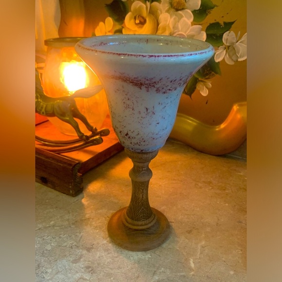 Vintage pottery wine goblet. - Picture 1 of 8